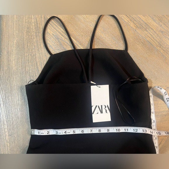 Zara Black mini Dress drapped Small NWT - Picture 7 of 15